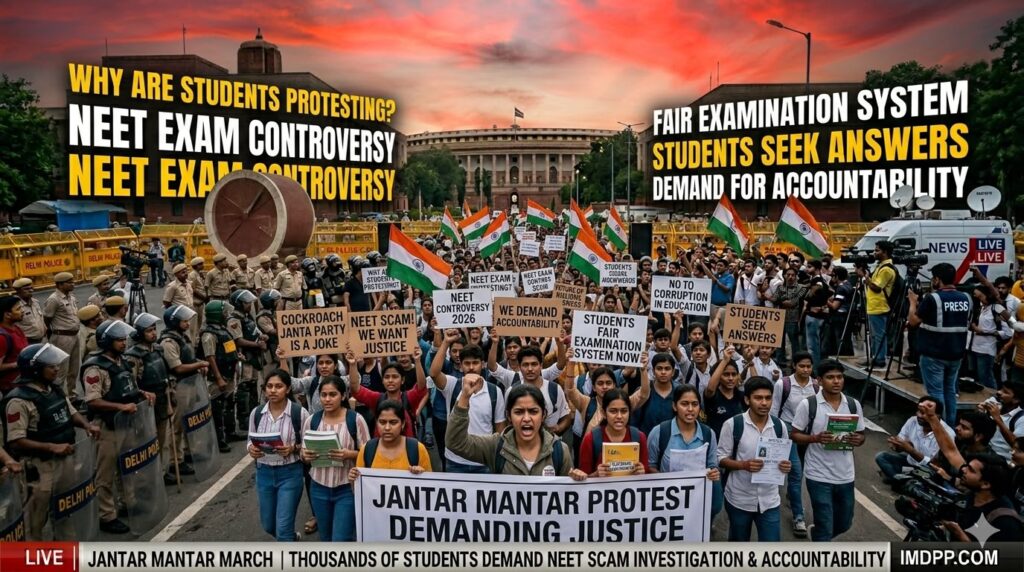 NEET 2026 controversy and student protests in Delhi