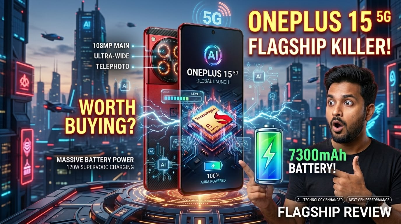 OnePlus 15 5G A perfect blend of powerful performance, premium design, and cutting-edge AI features